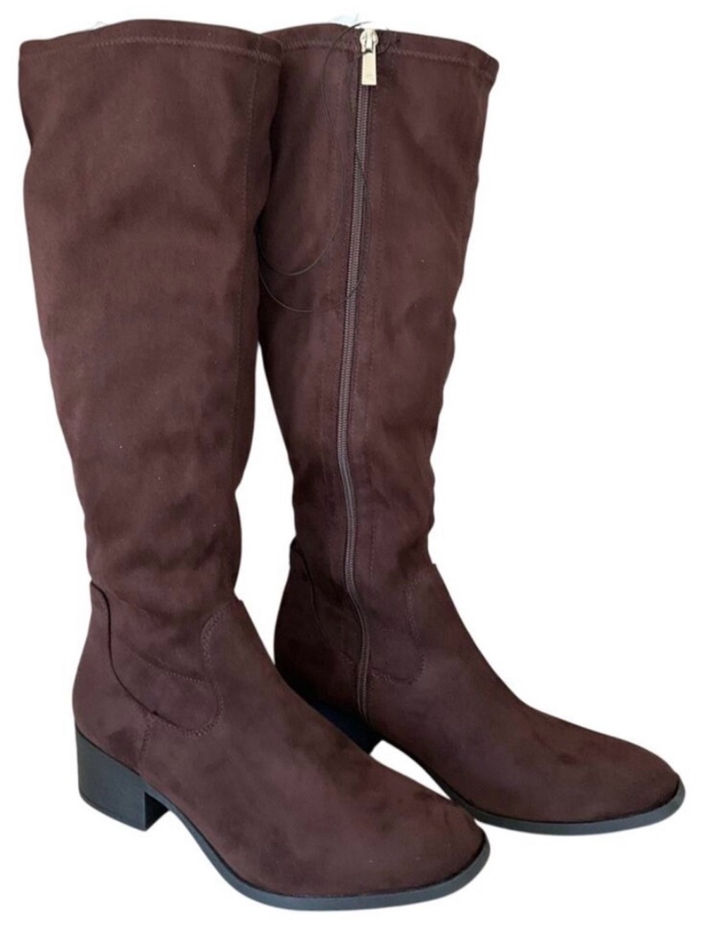 Kenneth Cole Women's Boots Knee-High Faux Suede Brown Size 8.5 NEW NIB